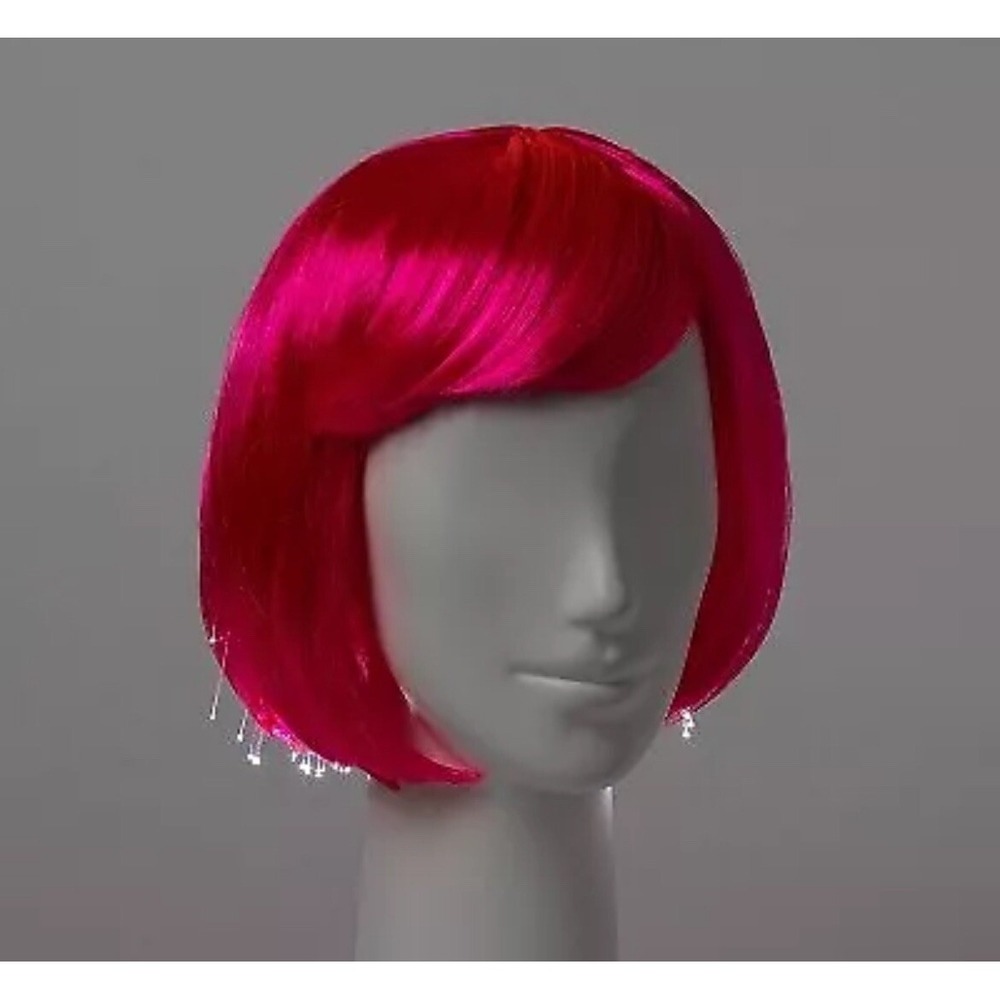 Adult Premium Light Up Hot Pink Bob Halloween Costume Wig - Hyde & EEK! Boutique
